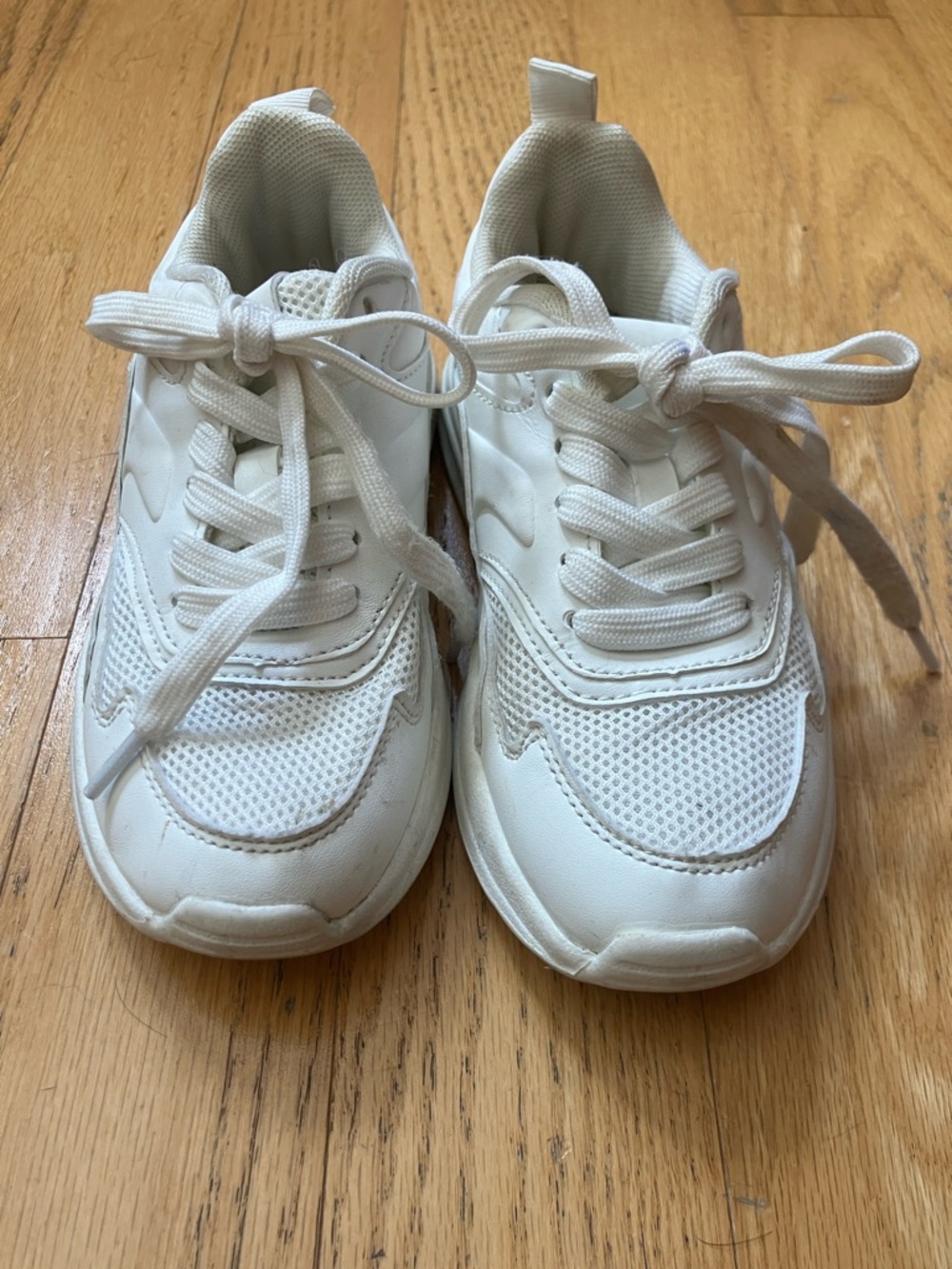 White Chunky Mesh Sneakers